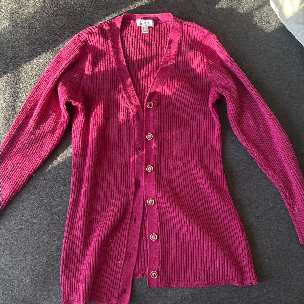 D&Co Burgundy Cardigan